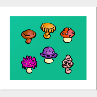 all mushroom forage items Posters and Art